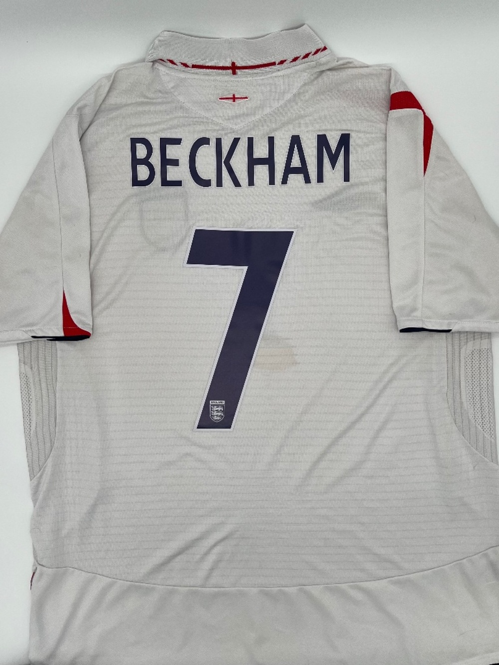 England 2006/2007 Home David Beckham #7 Authentic Umbro Jersey XL White Red Navy
